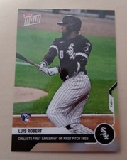 2020 Topps Now LUIS ROBERT -1st CAREER HIT ON FIRST PITCH SEEN Chicago White Sox