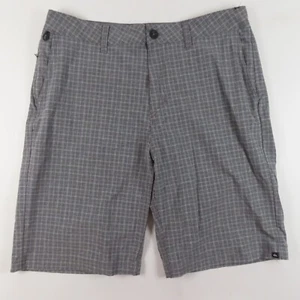 Quicksilver Mens Shorts Size 32 Amphibians Plaid Bermuda Chino In Out of Water - Picture 1 of 9