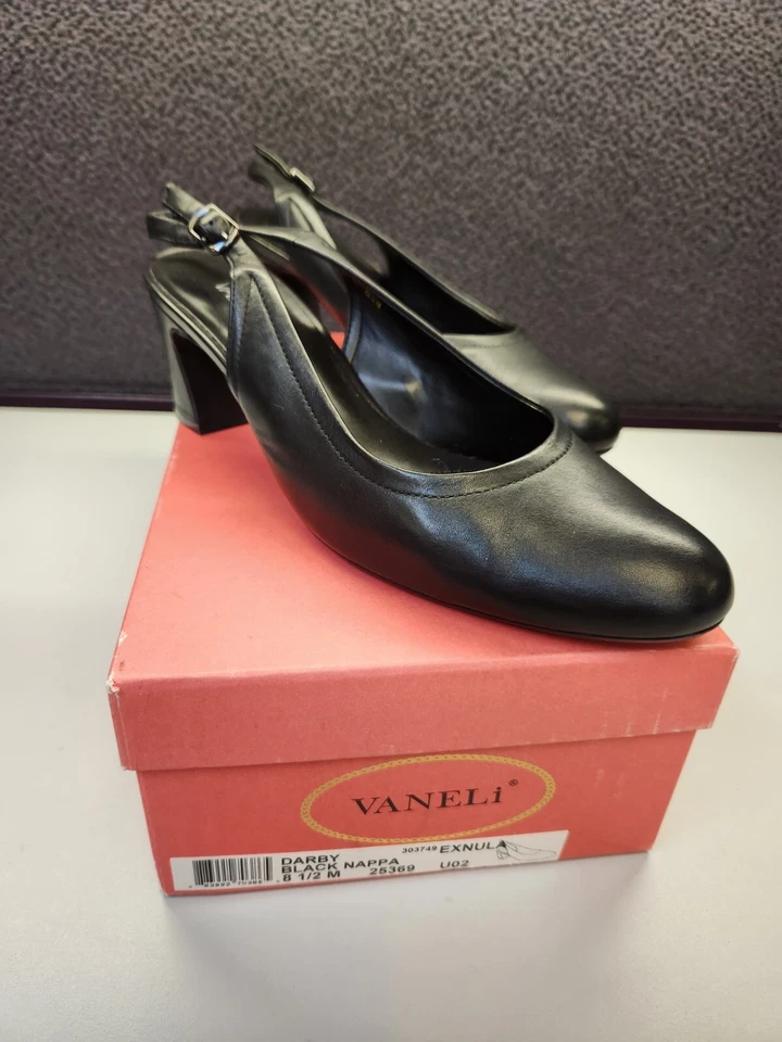 Tacones de napa negros Vaneli Darby para mujer 8,5 M 303749 Foto 1 de 4