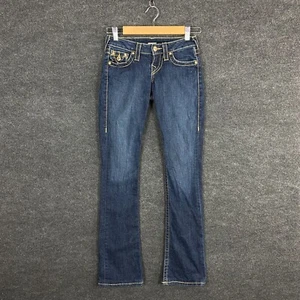 True Religion Womens Jeans W23 L30 Blue Denim Hi Rise Boot Casual Pants Zip Fly - Picture 1 of 20