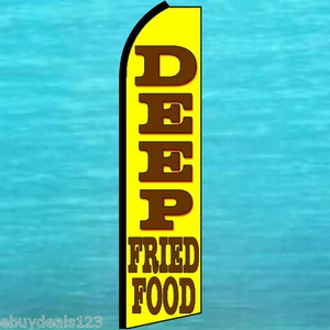 DEEP FRIED FOOD FLUTTER FLAG Feather Swooper Tall Curved Advertising Sign Banner - Picture 1 of 5