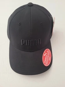 PUMA NEGRO SOMBRERO ELÁSTICO PARA HOMBRE PEQUEÑO MEDIANO ESTRUCTURADO PRECURVADO BILLETE NUEVO - Imagen 1 de 7