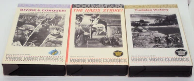 VIKING VIDEO CLASSICS 3 VHS WWII Documentary DIVIDE & CONQUER Tunisian Victory + - Image 1 of 4