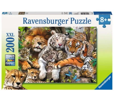 RAVENSBURGER PUZZLE LA SIESTA DEI GRANDI FELINI 200 Pz. + 8 ANNI PER BAMBINI - Immagine 1 di 2