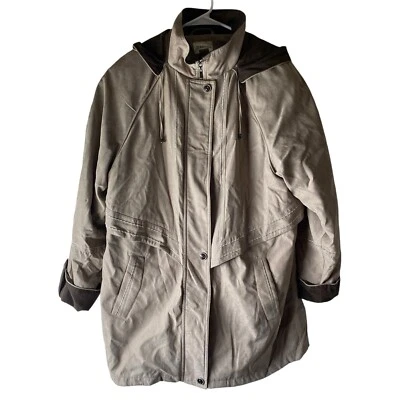 Abrigo con Capucha St John’s Bay para Mujer XL Tostado Cremallera a Presión Informal Otoño Invierno Foto 1 de 4