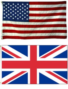 Combo al por mayor de 3x5 3'x5' EE. UU. Estados Unidos y Reino Unido Reino Unido 2 banderas - Imagen 1 de 2