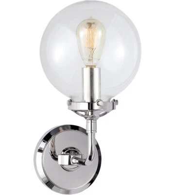 IAN K. FOWLER BISTRO APLIQUE DE PARED DE LUZ ÚNICA EN NÍQUEL PULIDO Foto 1 de 2