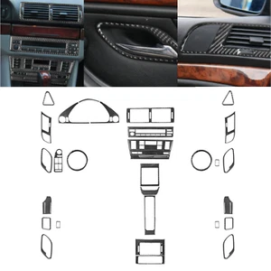 For BMW 5 Series E39 M5 1998-2003 Carbon Fiber Full Interior Set Cover Trim 35x - Foto 1 di 18