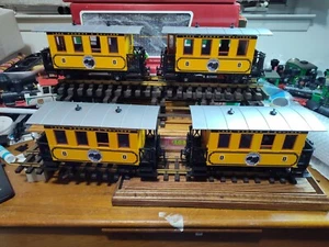 Four Two Axle Yellow Lake George Passenger Coaches Mint No Boxes. Free Shipping - Picture 1 of 16