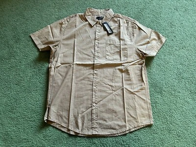 Men’s Elwood Button Down Weekend Tailored Military Brown Shirt Size L New - Image 1 of 4
