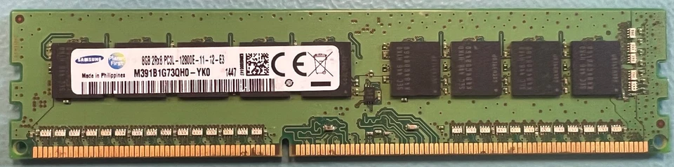 Samsung M391B1G73QH0-YK0 8GB PC3-12800 DDR3-1600Mhz UDIMM Server Memory RAM - Image 1 of 1