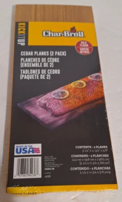 Char Broil Cedar Grilling Planks 2 Pack Sealed Bold Smoky Flavor Made in USA - Image 1 of 3