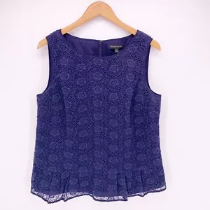 Banana Republic Women's 14 Blue Eyelet Lace Lined Tank Top NWOT A14 - Picture 1 of 6