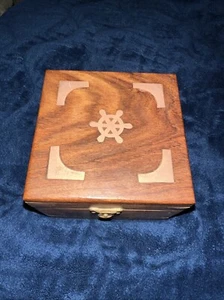 Cassens & Plath Hamburg Germany Maritime Brass Gimbaled Compass / Wooden Box VTG - Picture 1 of 15