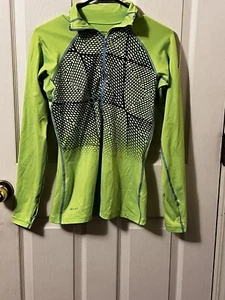 EUC Nike Pro Fitted Quarter Zip Größe Small Daumenlöcher grün Muster Pullover - Bild 1 von 6