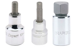 Draper Hex Bit 1 Individual 3/8" 1/2" Square Drive Metric MM Socket Tools Sets - Picture 1 of 9