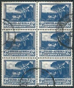 70558 - SOUTH AFRICA - STAMPS - Stanley Gibbons # 59 block of 6 - USED - Picture 1 of 1