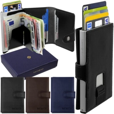 SAMSONITE Cuero Aluminio Damas Caballeros Tarjeta Dinero Cartera Funda - Imagen 1 de 4