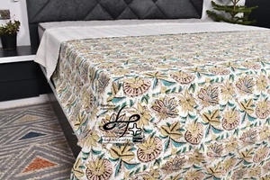 Bedcover Boho Blanket Ethnic King Size Traditional Gudari White Bedsheet Hippie - Picture 1 of 6