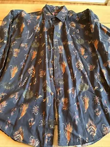 Vintage Ralph Lauren Chaps Polo Shirt Mens Large L/S Fishing Fly Tackle Bait 90s - Picture 1 of 7