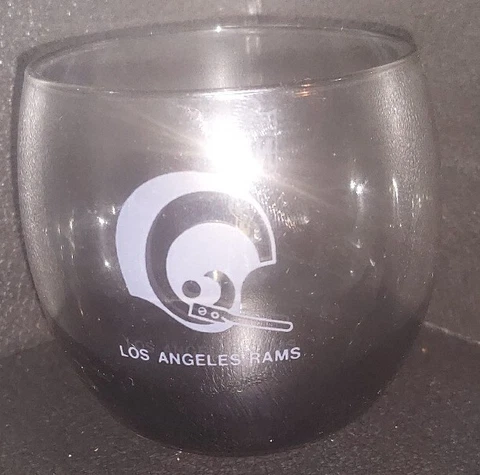 Vintage Los Angeles LA Rams Smoked Glass 3" by MOBIL Whiskey Tumbler Cover