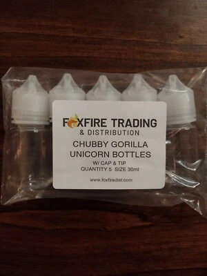 30 ML Chubby Gorilla Empty Bottles PET Dropper 5 pack
