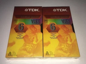 TDK VHS Bland Videotape Superior Quality 6 Hours Each Lot of 2 (2G) - Picture 1 of 3