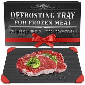 Rapid Defrosting Tray for Frozen Meat, Fish, and Vegetables – 14x8 Aluminum T... - Picture 1 of 9
