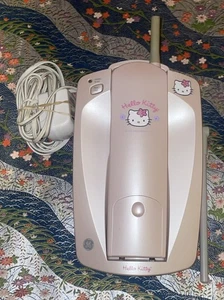Vintage Hello Kitty Landline Cordless Phone Pink Caller ID Call Waiting GE 2000 - Picture 1 of 8