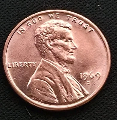 1969 D Lincoln Cent Floating Roof Variety BU Coin - Image 1 of 4