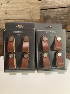 Modern Leather Drawer Pulls 8 Pack Dresser Knobs Soft Handles Ergonomic Design - Picture 1 of 4