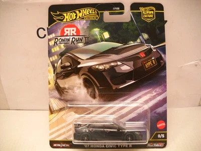 Hot Wheels Premium Car Culture Ronin Run 0/5 Black Chase '07 Honda Civic Type R - Image 1 of 3