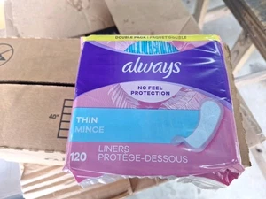 Always Thin Daily Panty Liners, Regular, 120/pack New Free Shipping - Picture 1 of 3