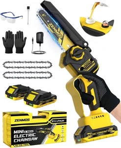 Mini Kettensäge Akku 6 Zoll, Akku Kettensäge mit 2x2000mAh Akkus, kleines C - Bild 1 von 8