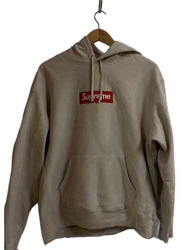 Felpa Supreme con cappuccio M cotone beige usata
