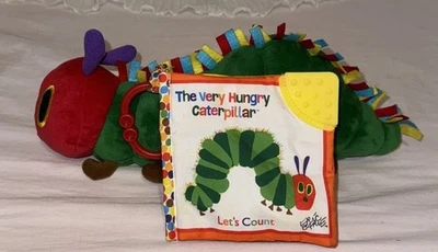 Juguete de peluche para bebé The Very Hungry Caterpillar y mordedor de libro de tela arrugada Foto 1 de 4