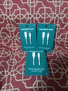 Connect Onn USB-C To USB Cable 6' White 480Mbps. 3pack - Picture 1 of 1