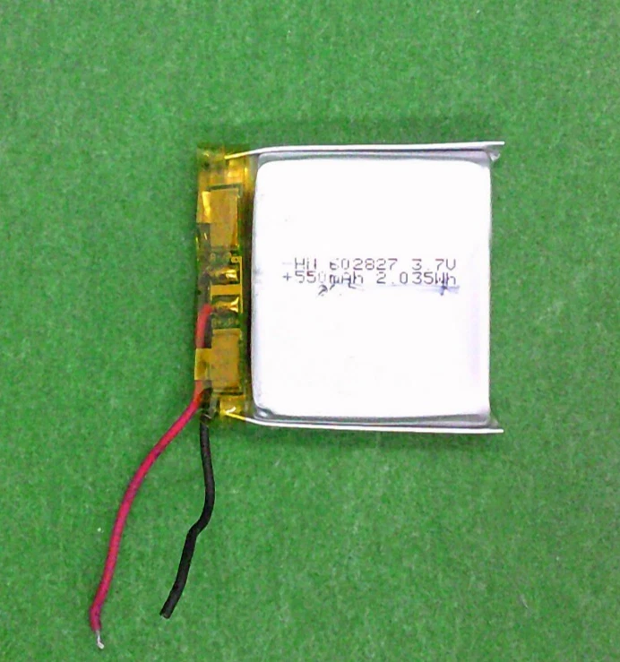 3,7 Volt 550 mAh 602827 LiPo Akku 28 x 27 x 6 mm mit Schutzplatine - Bild 1 von 1