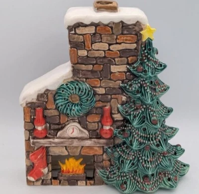 Bisque de cerámica ~ Listo para pintar ~ Chimenea de Navidad ~ Kit de luces incluido  Foto 1 de 2