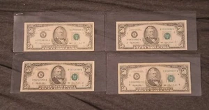 Lot Of 4 Old $50 Bills • Circulated, 1990-1993 Small Head - Picture 1 of 13