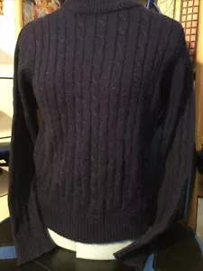 Vintage 80er Bradlees 100% Acryl Pullover L dunkelblau Damen - Bild 1 von 4