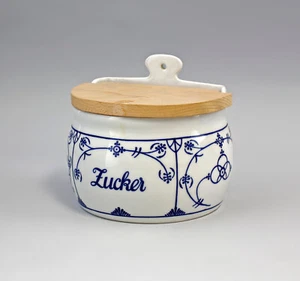 9986214-d Porzellan Dose Holzdeckel Wandmeste Strohblume Zucker Lindner 13x13cm - Picture 1 of 3