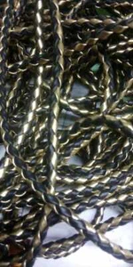Bolo Cord Vest Braided PU/Synth Leather Real Gold Vest Motorcycle Bolo Cord - Bild 1 von 4