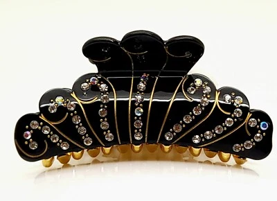 H001 Large size with rhinestone black Acrylic Claw Clip hair accessory Gift item - Image 1 of 4