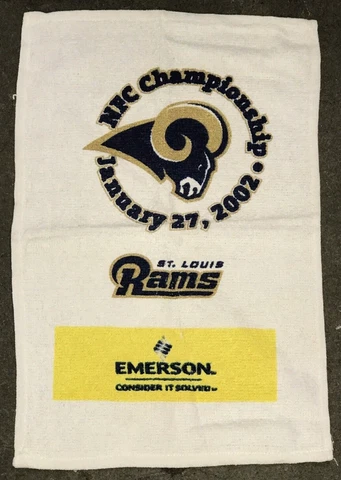 St Louis Rams Vintage 2002 NFC Championship White Rally Hand Towel SGA Emerson Cover