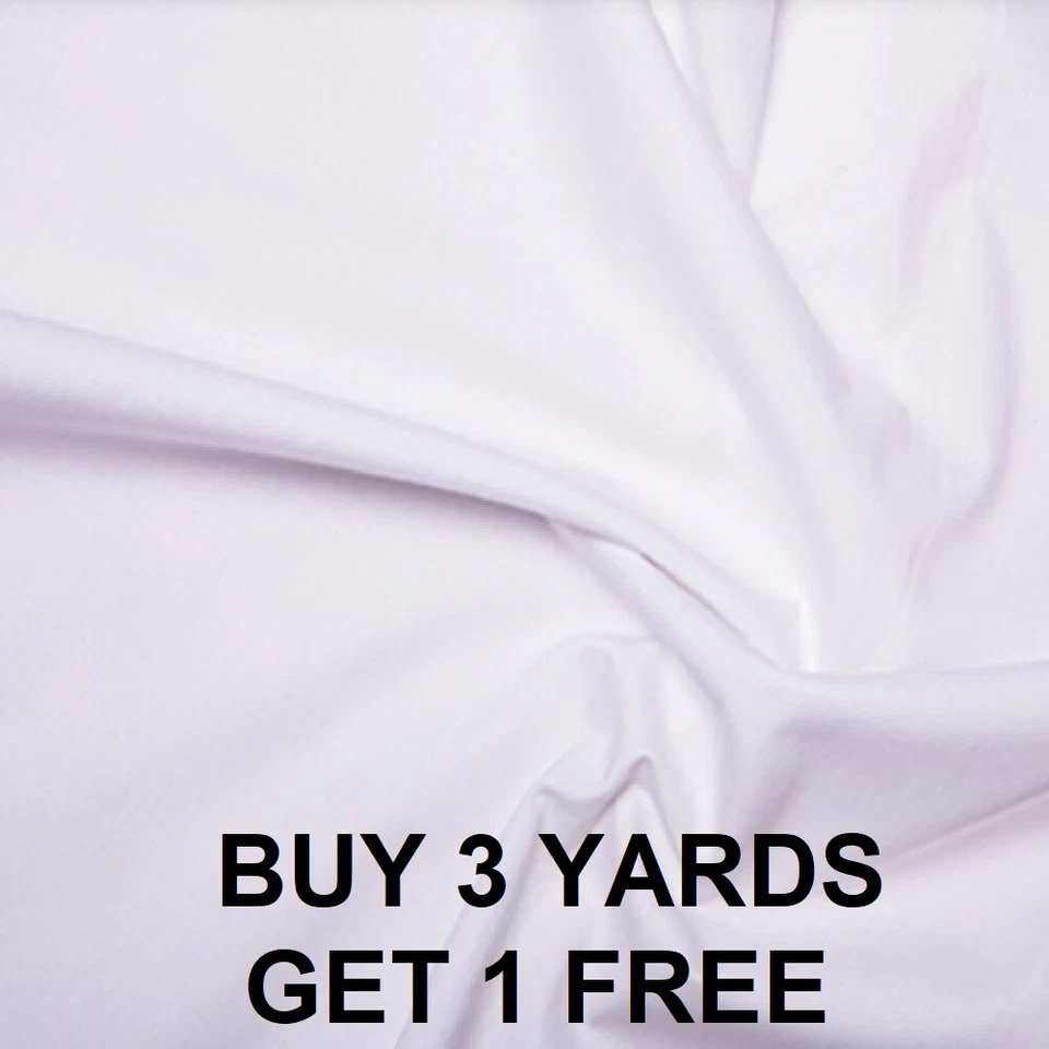 Material de tela para vestir artesanales de popelín blanco liso 100 % algodón