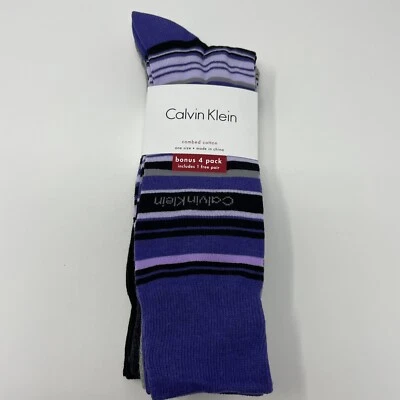 Calcetines de vestir Calvin Klein para hombre 4 pares multicolor, negro, gris Foto 1 de 4