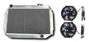 Aluminum Radiator + FANS FOR Holden Kingswood HG HT HK HQ HJ HX HZ Chevy V8 MT - Picture 1 of 12