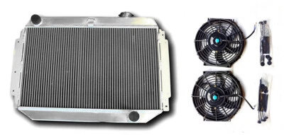 Aluminum Radiator + FANS FOR Holden Kingswood HG HT HK HQ HJ HX HZ Chevy V8 MT - Image 1 of 4