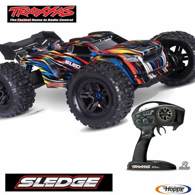 TRAXXAS TRX95096-4-BLU SLEDGE 4X4 Cinghiato Blu 1/8 Monster Truck RTR Brushless - Immagine 1 di 4